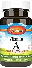 Carlson vitamin a 10000 vitamin a supplements 250 softgels per bottle