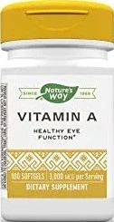 Nature's Way vitamin a 3,000 mcg per serving, 100 softgels per bottle